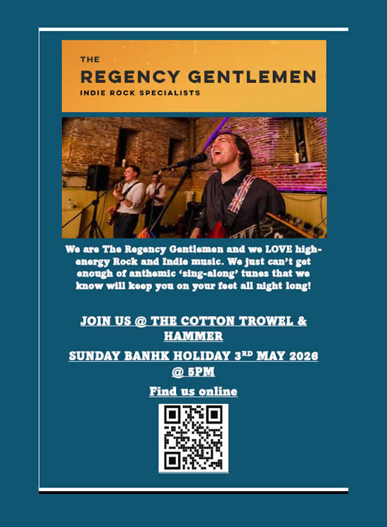 The Regency Gentlemen live at The Trowel and Hammer